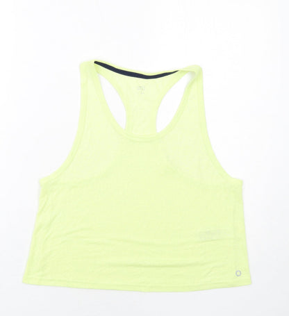 Marks and Spencer Womens Yellow Polyester Pullover Tank Size 10 Scoop Neck Pullover