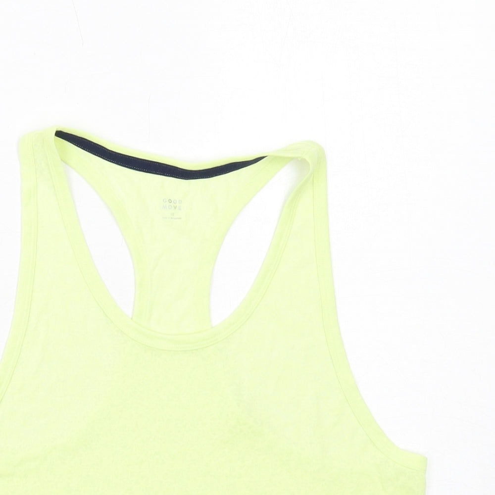 Marks and Spencer Womens Yellow Polyester Pullover Tank Size 10 Scoop Neck Pullover