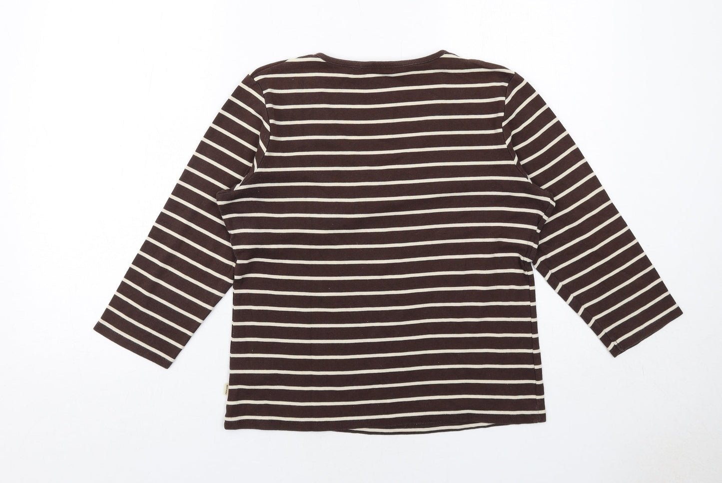 Womens UK Size 14 Maine Brown Basic T-Shirt