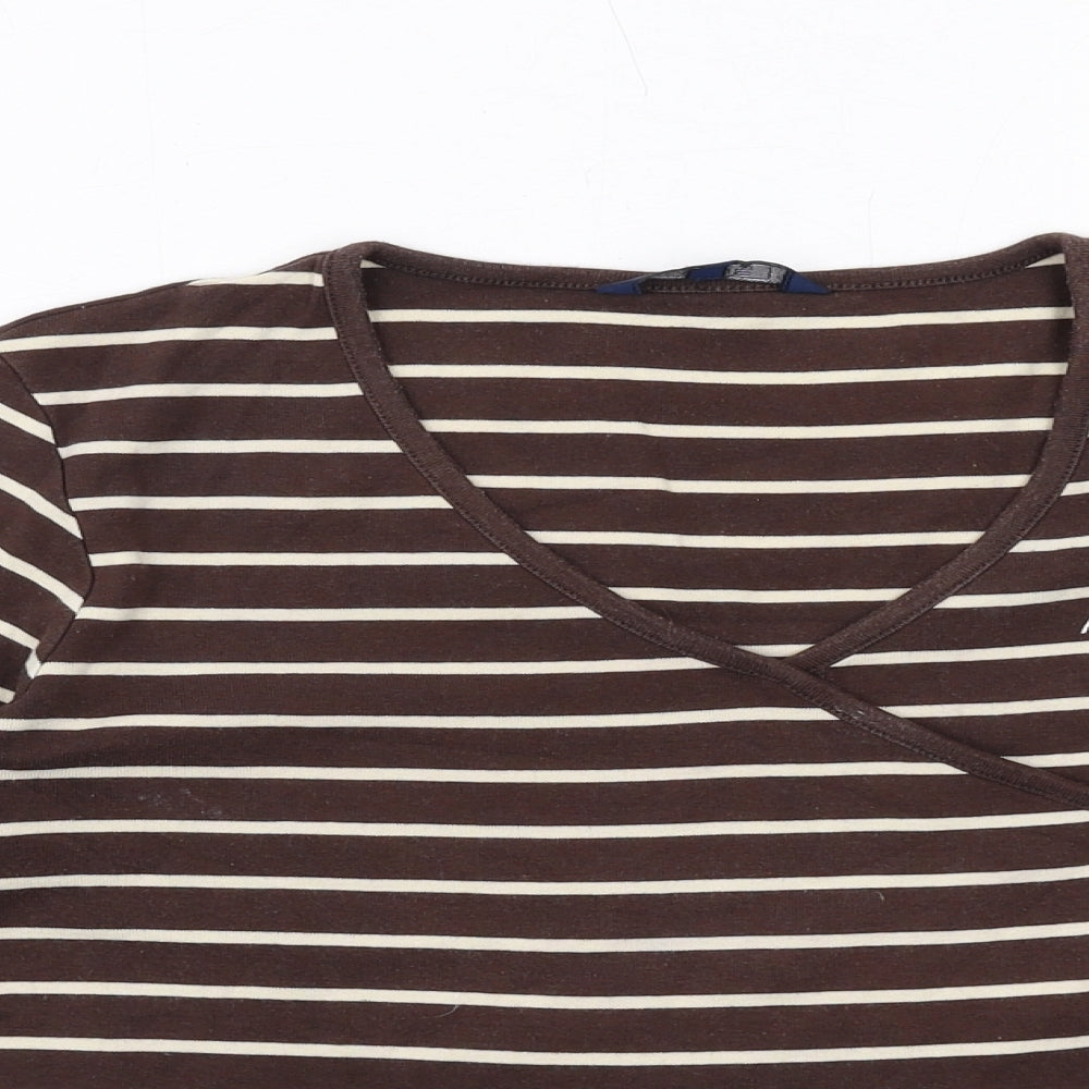 Womens UK Size 14 Maine Brown Basic T-Shirt