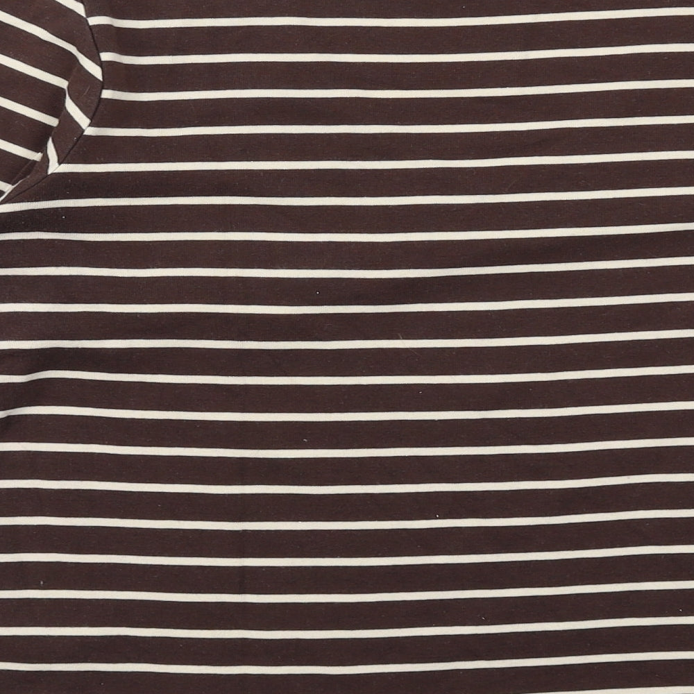 Womens UK Size 14 Maine Brown Basic T-Shirt