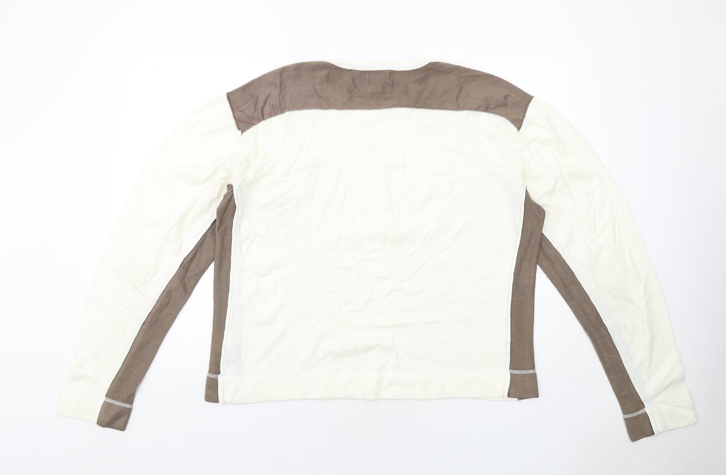 O Club Womens Ivory Round Neck Acrylic Pullover Jumper Size L