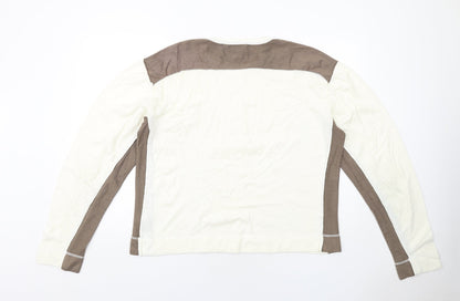 O Club Womens Ivory Round Neck Acrylic Pullover Jumper Size L