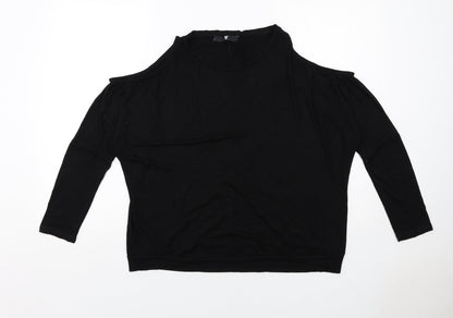 Womens UK Size 14 Very Black Basic Blouse
