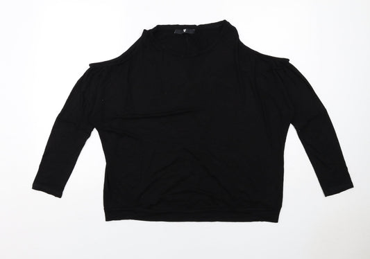 Womens UK Size 14 Very Black Basic Blouse