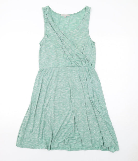 Gap Womens Green Viscose Tank Dress Size S Round Neck Pullover