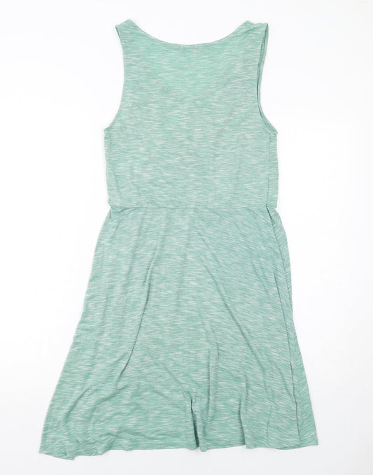 Gap Womens Green Viscose Tank Dress Size S Round Neck Pullover