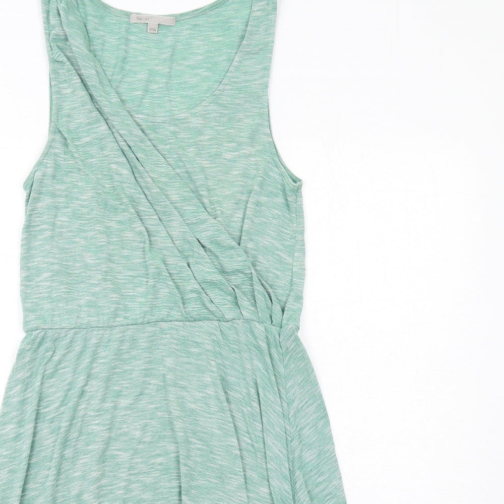 Gap Womens Green Viscose Tank Dress Size S Round Neck Pullover