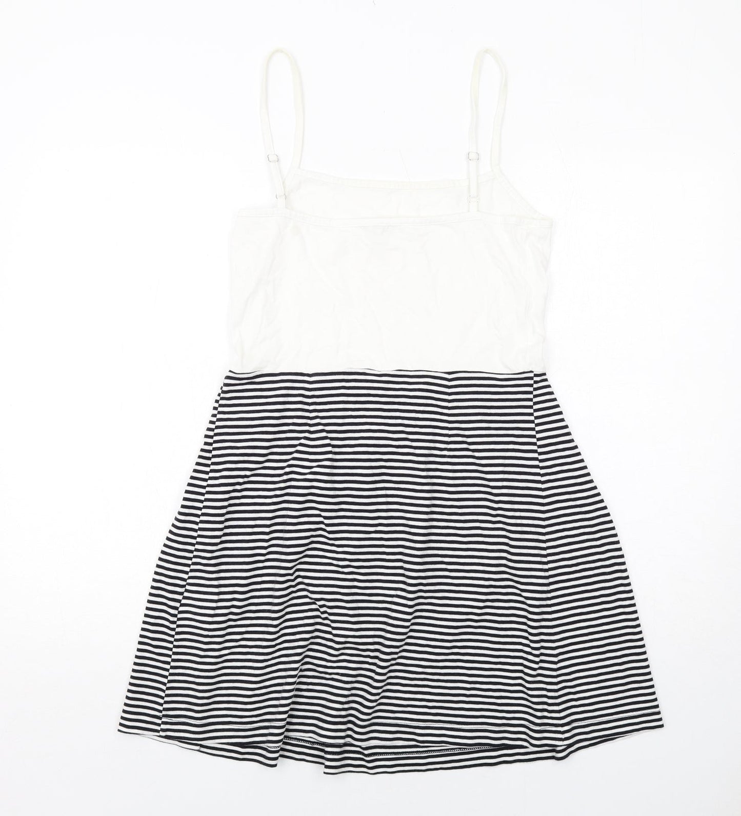 Gap Womens White Striped Cotton Tank Dress Size S Round Neck Pullover