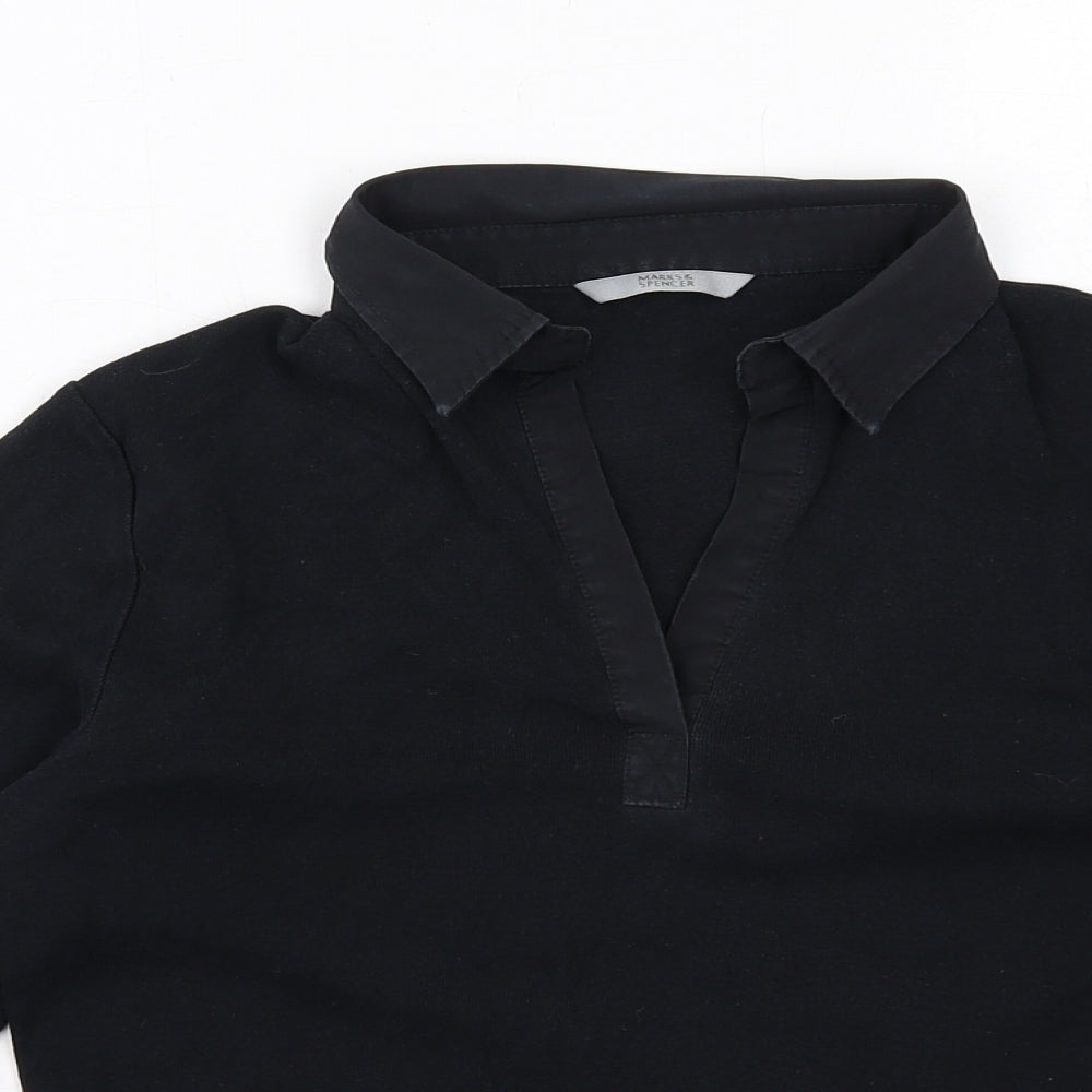 Womens UK Size 12 Marks and Spencer Black Basic Blouse