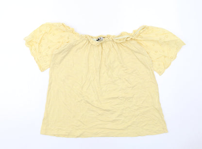 Womens UK Size M Dorothy Perkins Yellow Basic Blouse