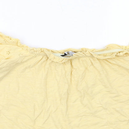 Womens UK Size M Dorothy Perkins Yellow Basic Blouse