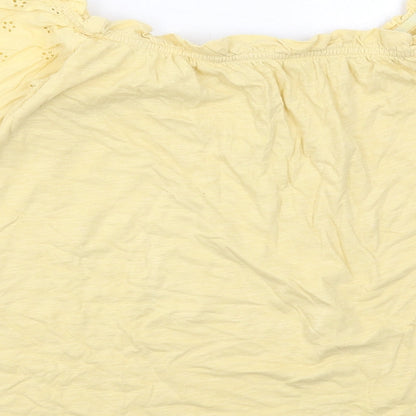 Womens UK Size M Dorothy Perkins Yellow Basic Blouse