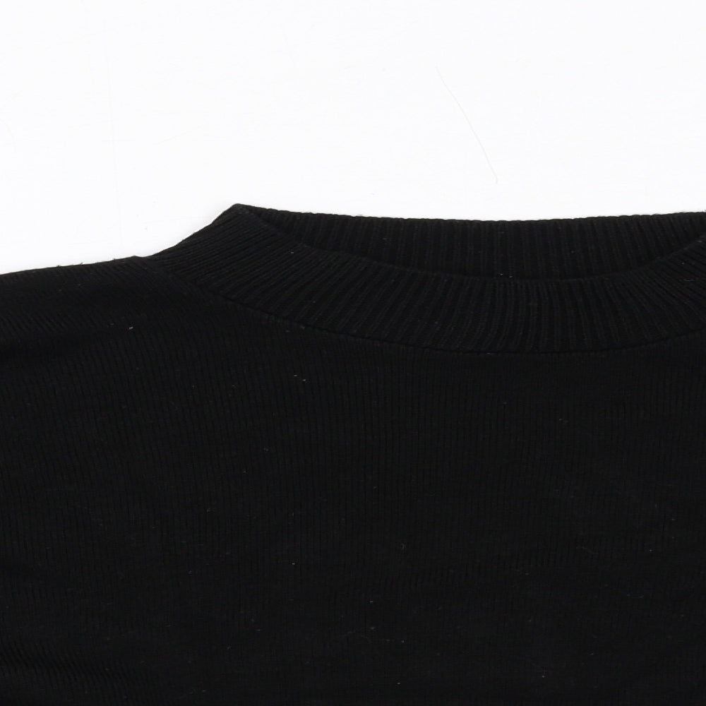 Womens UK Size M PRETTYLITTLETHING Black Pullover Jumper