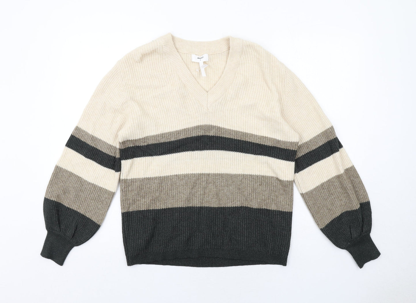 Womens UK Size S OBJECT Beige Pullover Jumper