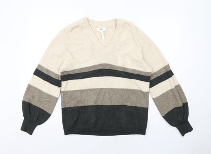 Womens UK Size S OBJECT Beige Pullover Jumper