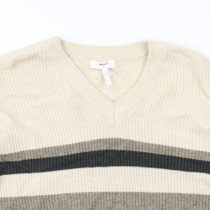 Womens UK Size S OBJECT Beige Pullover Jumper