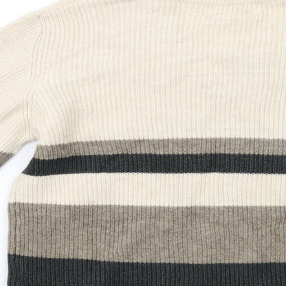 Womens UK Size S OBJECT Beige Pullover Jumper