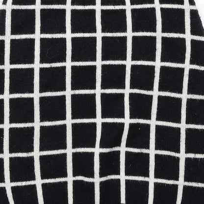 NEXT Womens Black Check Nylon A-Line Skirt Size 8