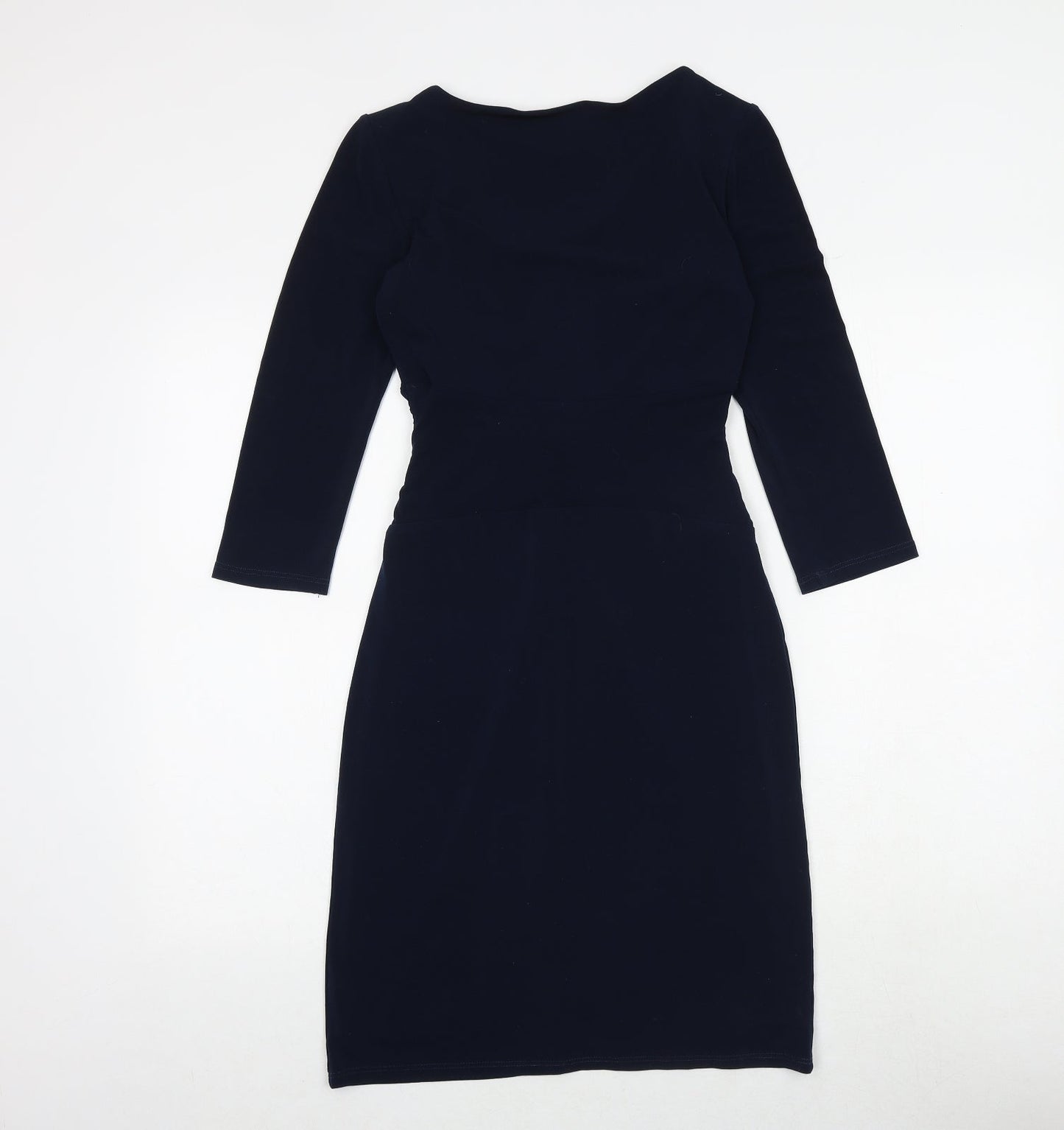 Linea Womens Blue Polyester Sheath Size 8 V-Neck Tie