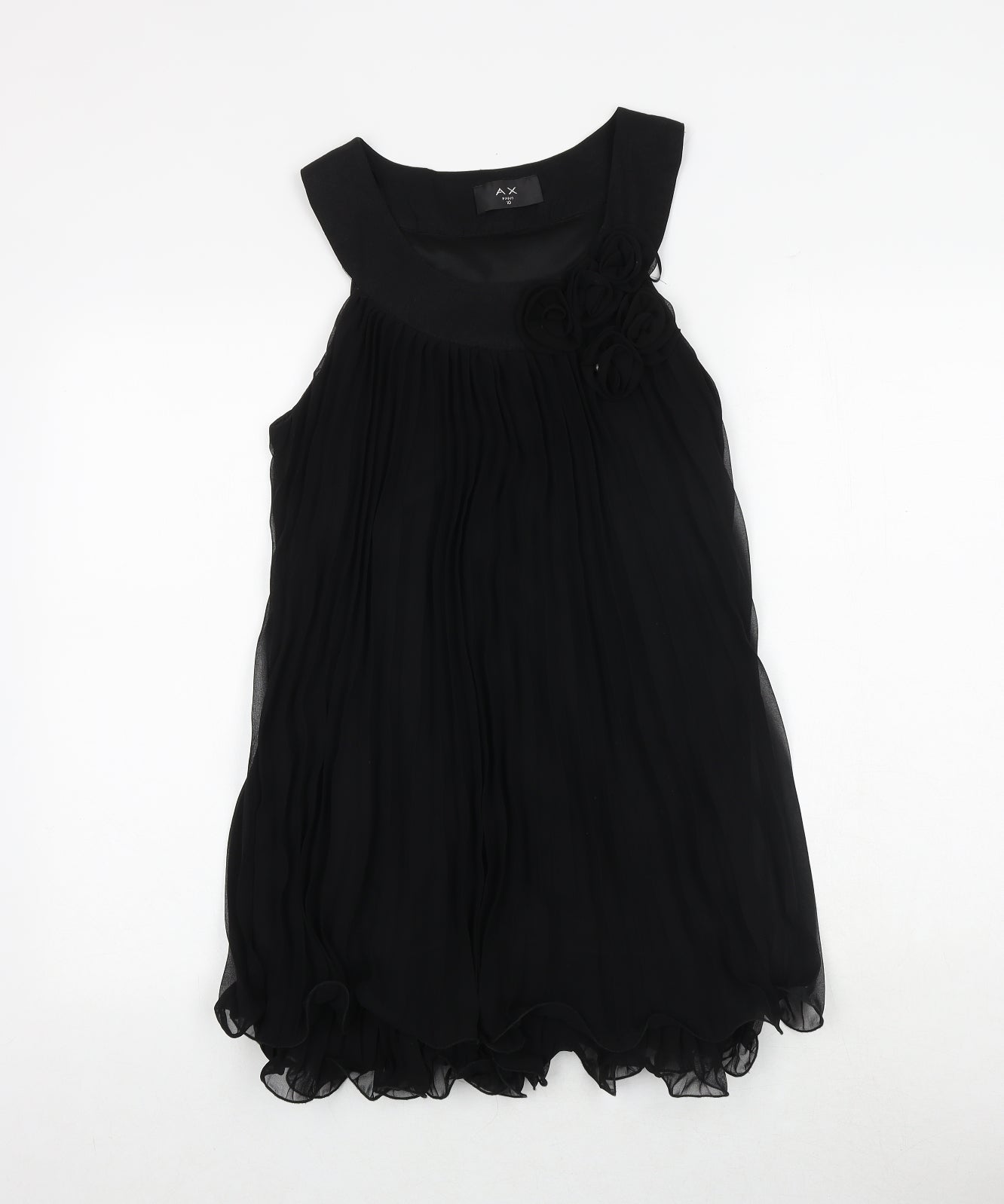 AX Paris Womens Black Polyester A-Line Size 10 Boat Neck Pullover