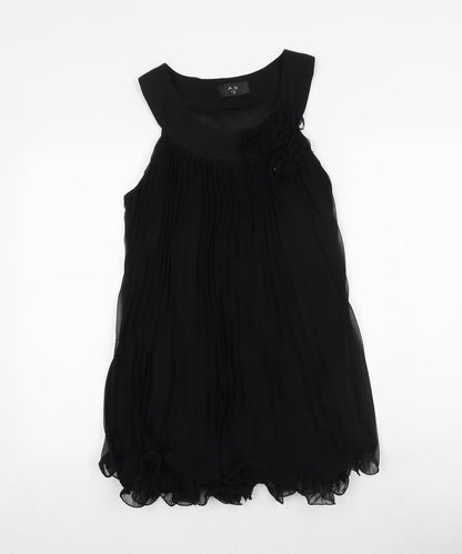 AX Paris Womens Black Polyester A-Line Size 10 Boat Neck Pullover