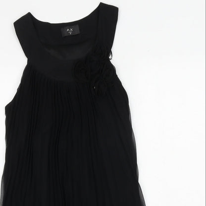 AX Paris Womens Black Polyester A-Line Size 10 Boat Neck Pullover