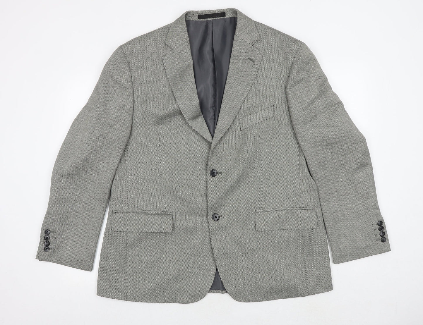 Mens UK Size 42 Impressions Regular Grey Suit Jacket