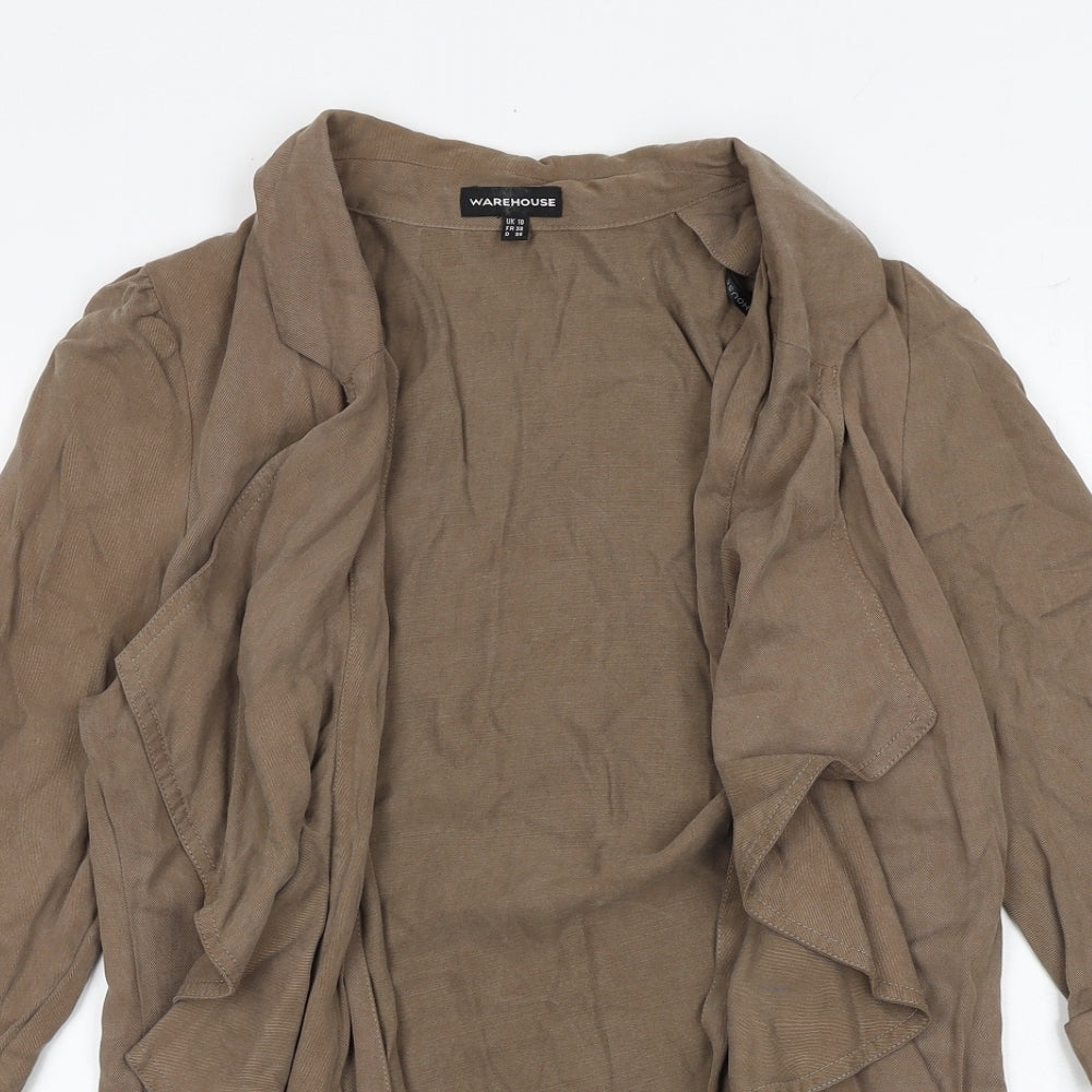 Womens UK Size 10 Warehouse Brown Cardigan Jumper