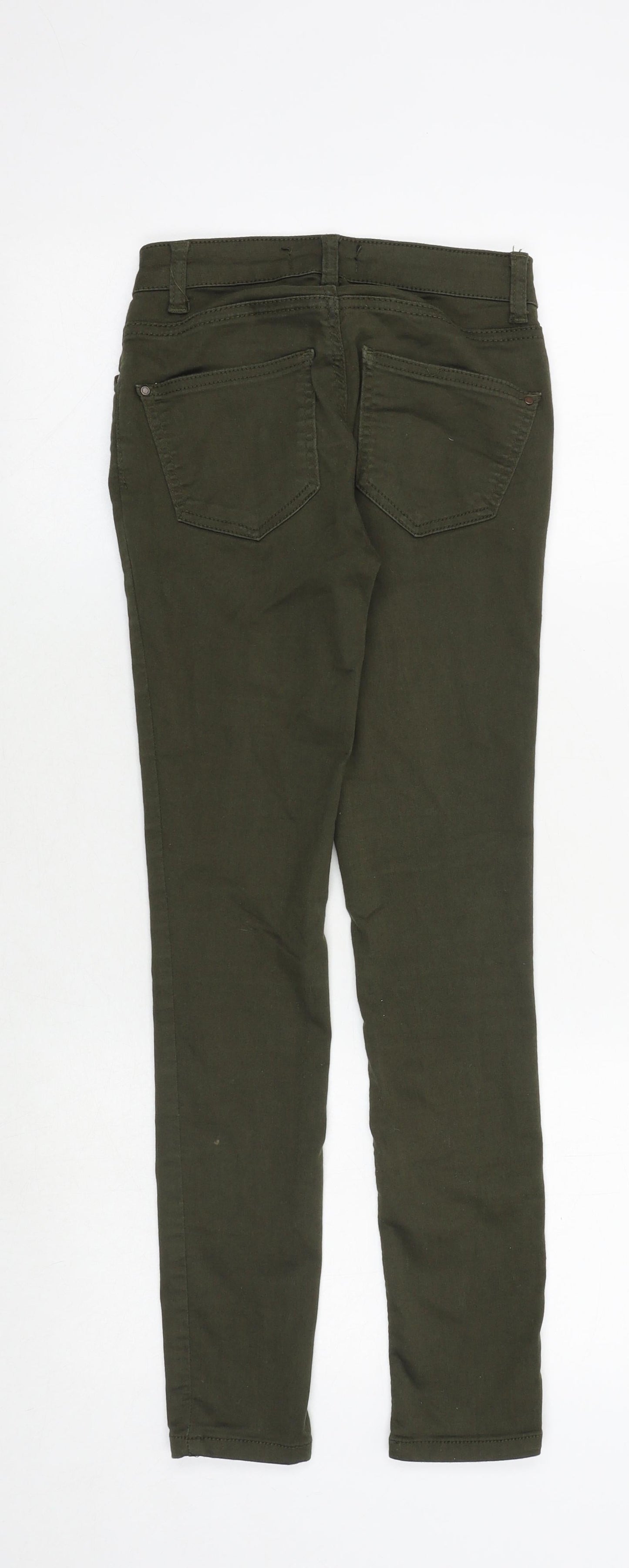 New Look Womens Green Cotton Skinny Jeans Size 6 Slim Zip