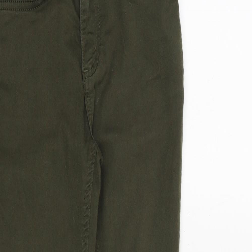 New Look Womens Green Cotton Skinny Jeans Size 6 Slim Zip