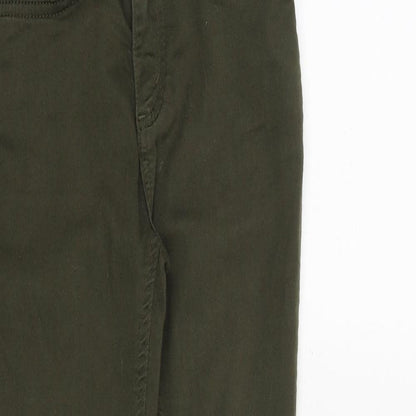 New Look Womens Green Cotton Skinny Jeans Size 6 Slim Zip