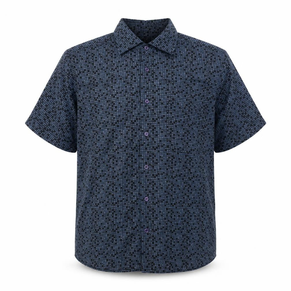 Mens UK Size M Mackays Blue  Button-Up Short Sleeve Casual Shirt