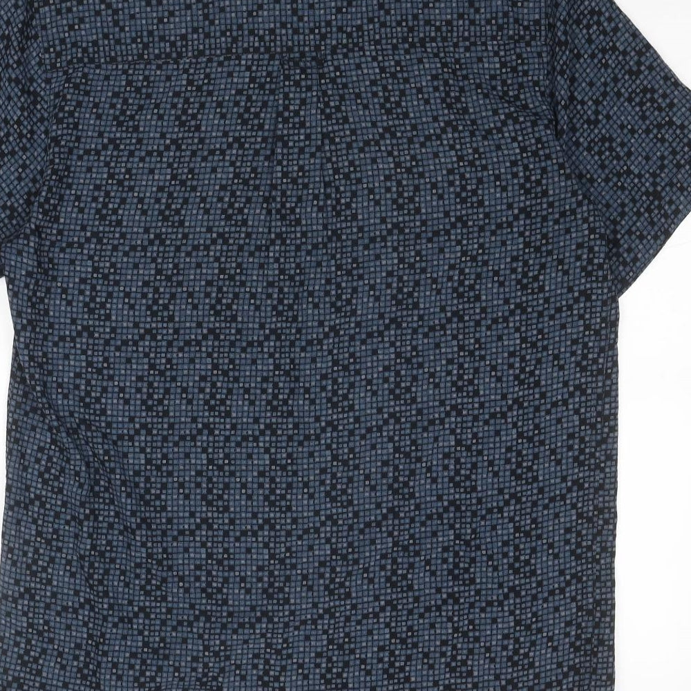 Mens UK Size M Mackays Blue  Button-Up Short Sleeve Casual Shirt