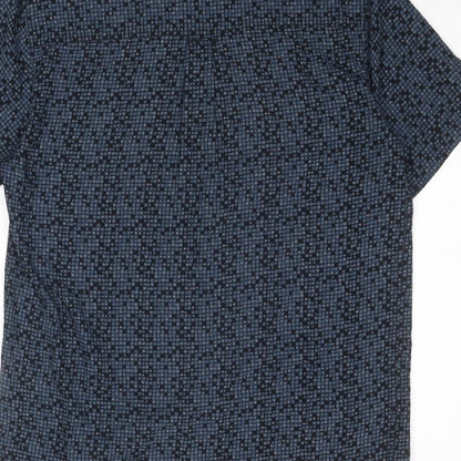 Mens UK Size M Mackays Blue  Button-Up Short Sleeve Casual Shirt
