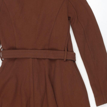 Womens UK Size XS Oasis Brown Overcoat