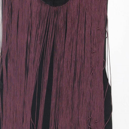 Topshop Womens Black Viscose Sheath Size 12 Round Neck Pullover
