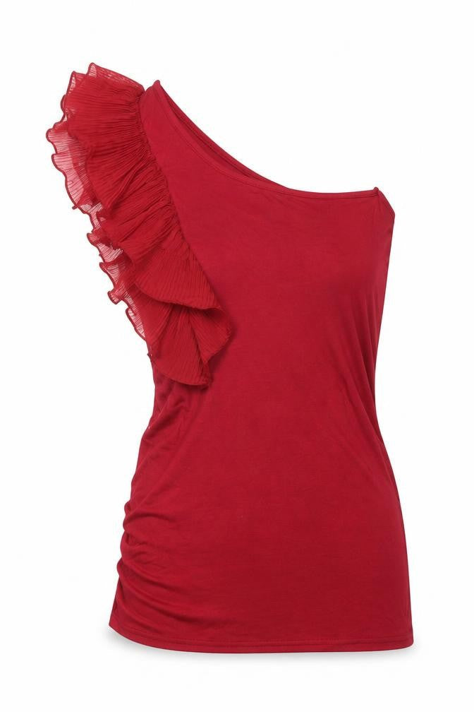 Womens UK Size 6 Miso Red Basic T-Shirt