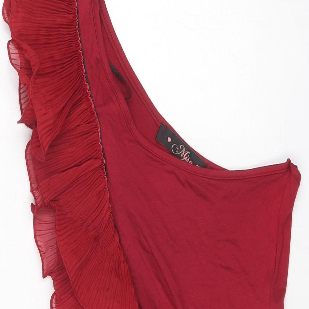 Womens UK Size 6 Miso Red Basic T-Shirt