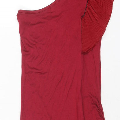 Womens UK Size 6 Miso Red Basic T-Shirt