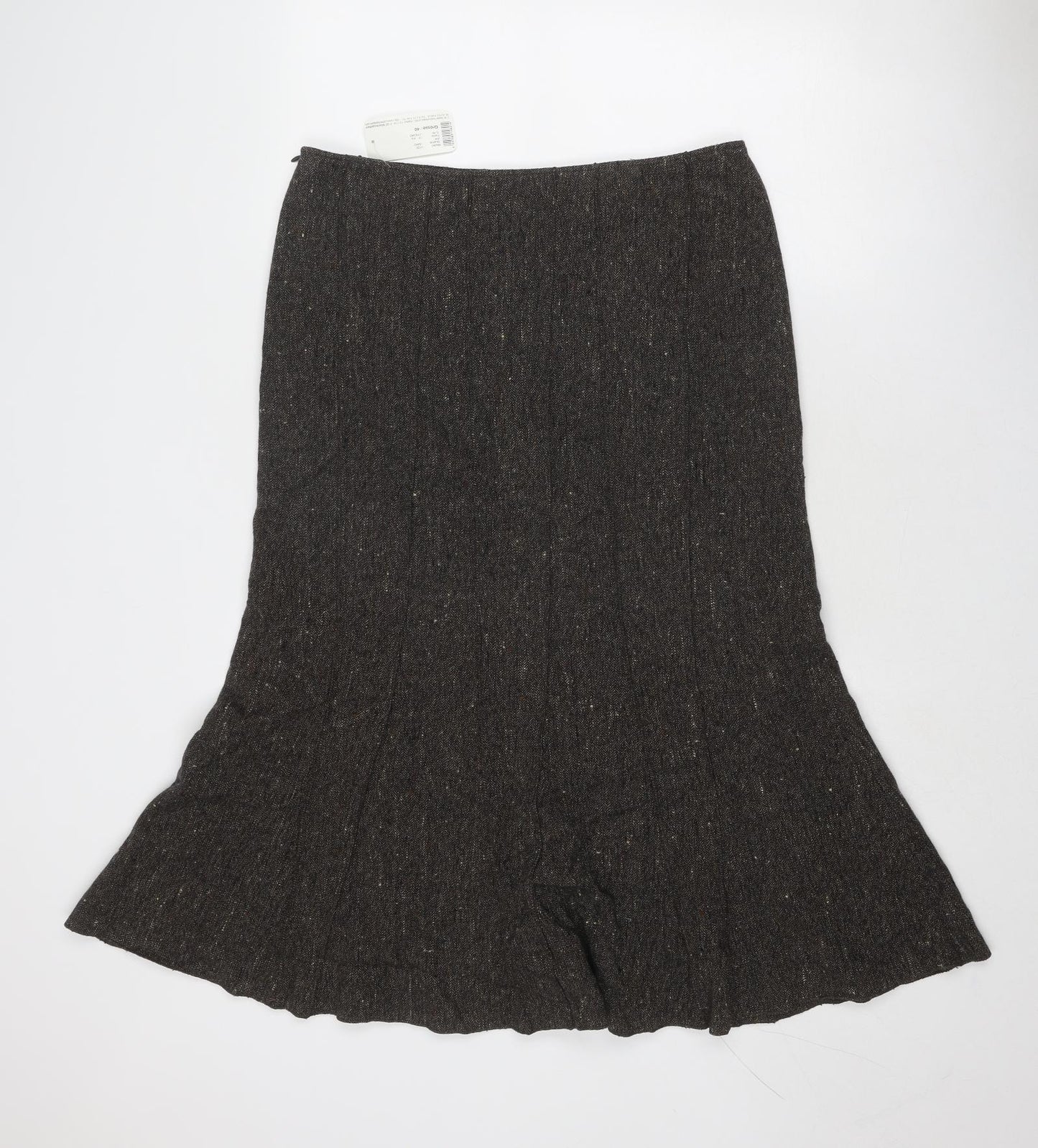 Catherina Hepfer Womens Brown Viscose Swing Skirt Size 12 Zip