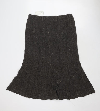 Catherina Hepfer Womens Brown Viscose Swing Skirt Size 12 Zip