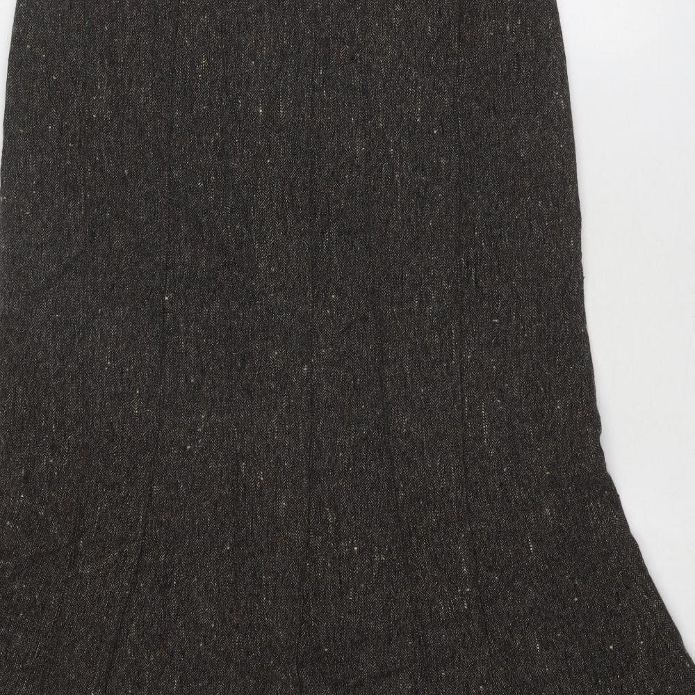 Catherina Hepfer Womens Brown Viscose Swing Skirt Size 12 Zip
