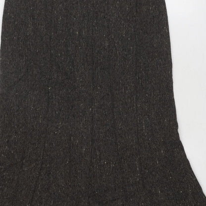 Catherina Hepfer Womens Brown Viscose Swing Skirt Size 12 Zip