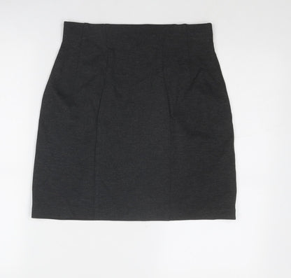 Marks and Spencer Womens Grey Polyester A-Line Skirt Size 10