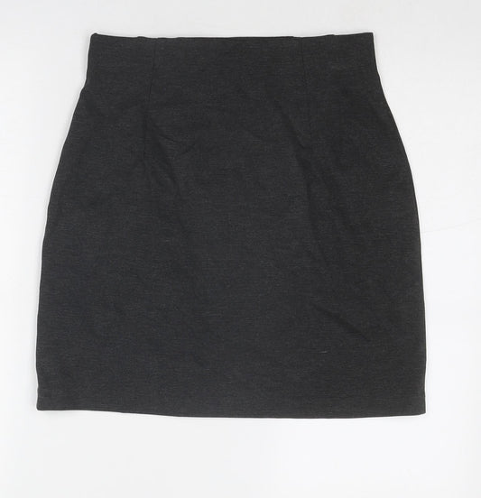 Marks and Spencer Womens Grey Polyester A-Line Skirt Size 10