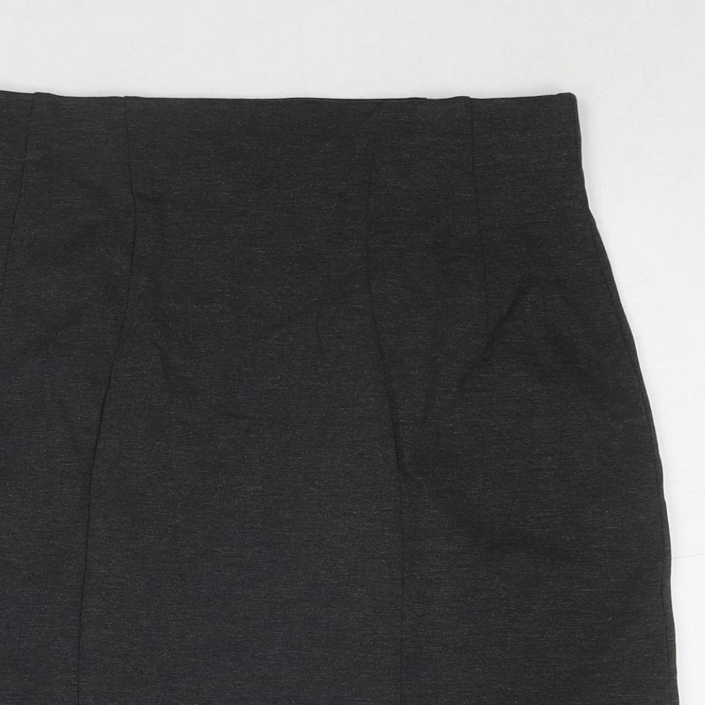 Marks and Spencer Womens Grey Polyester A-Line Skirt Size 10