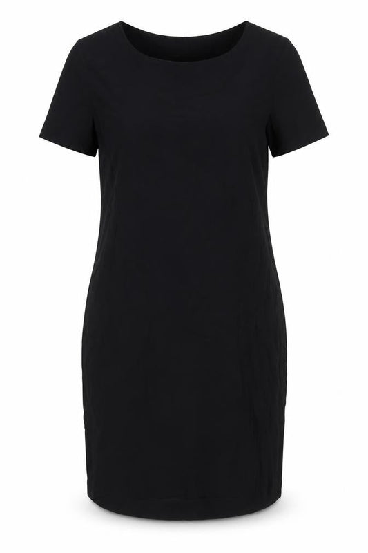 Adrienne Vittadini Womens Black Acetate Sheath Size M Boat Neck Button
