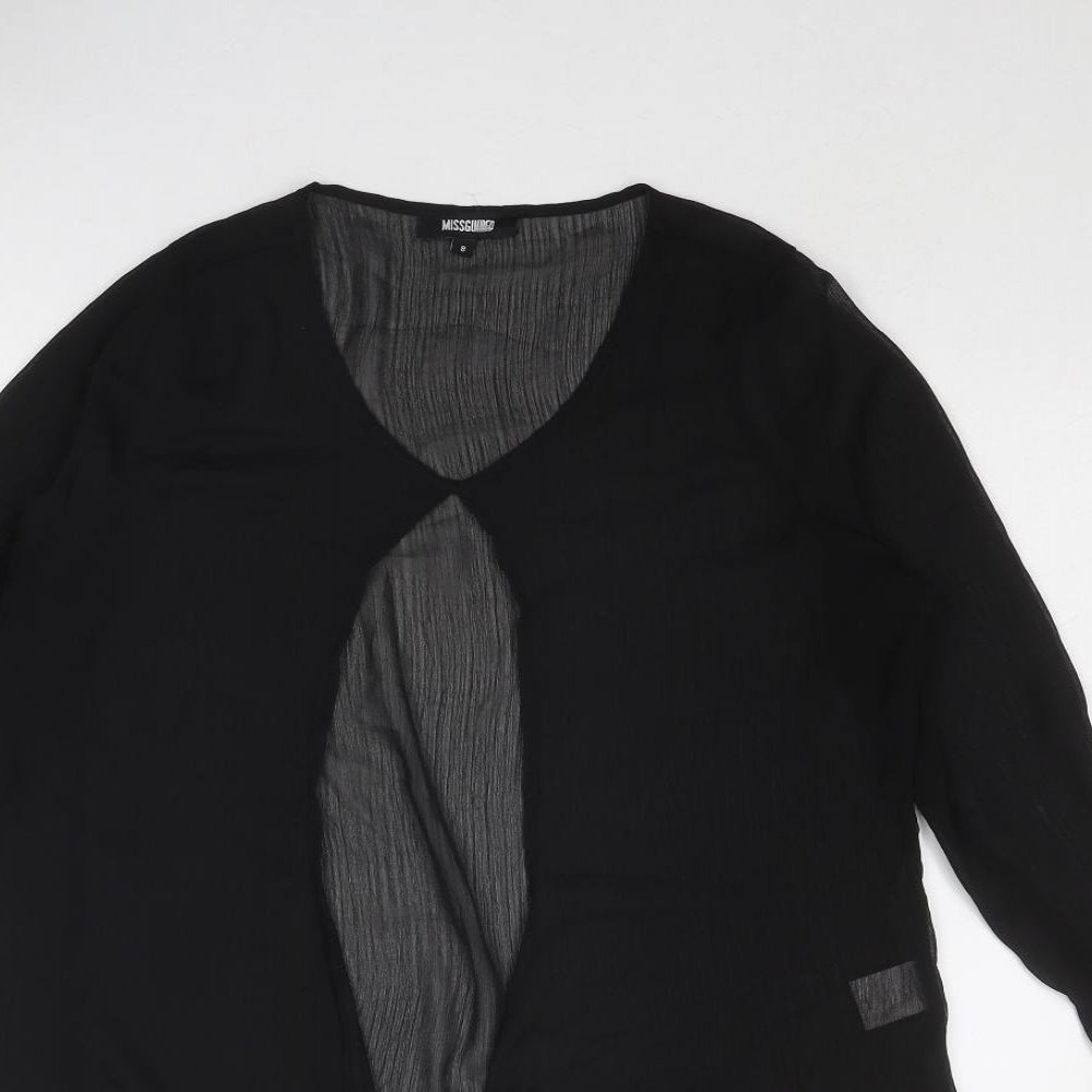Womens UK Size 8 Missguided Black Basic Blouse