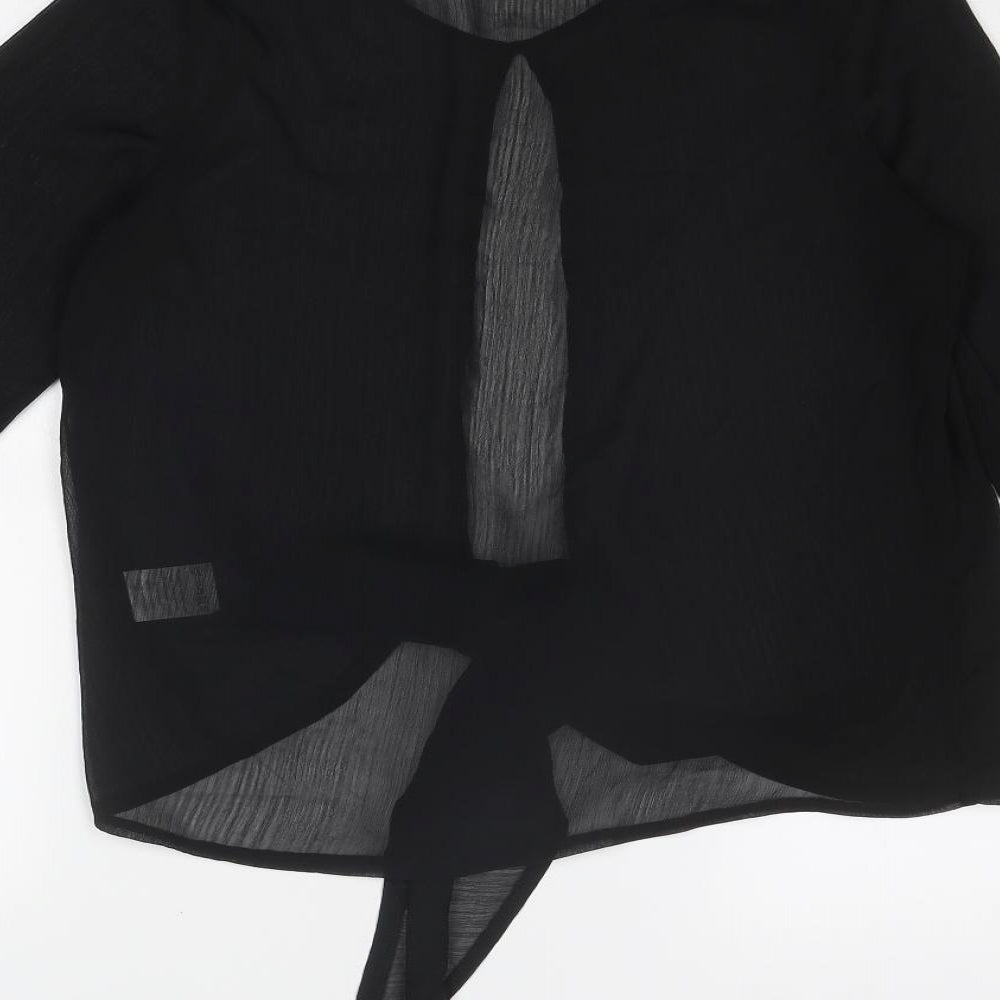 Womens UK Size 8 Missguided Black Basic Blouse